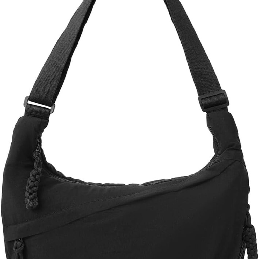 Hobo Bag for Women Men Crescent Shoulder Bag Retro Nylon Canvas Crossbody Bag Sl